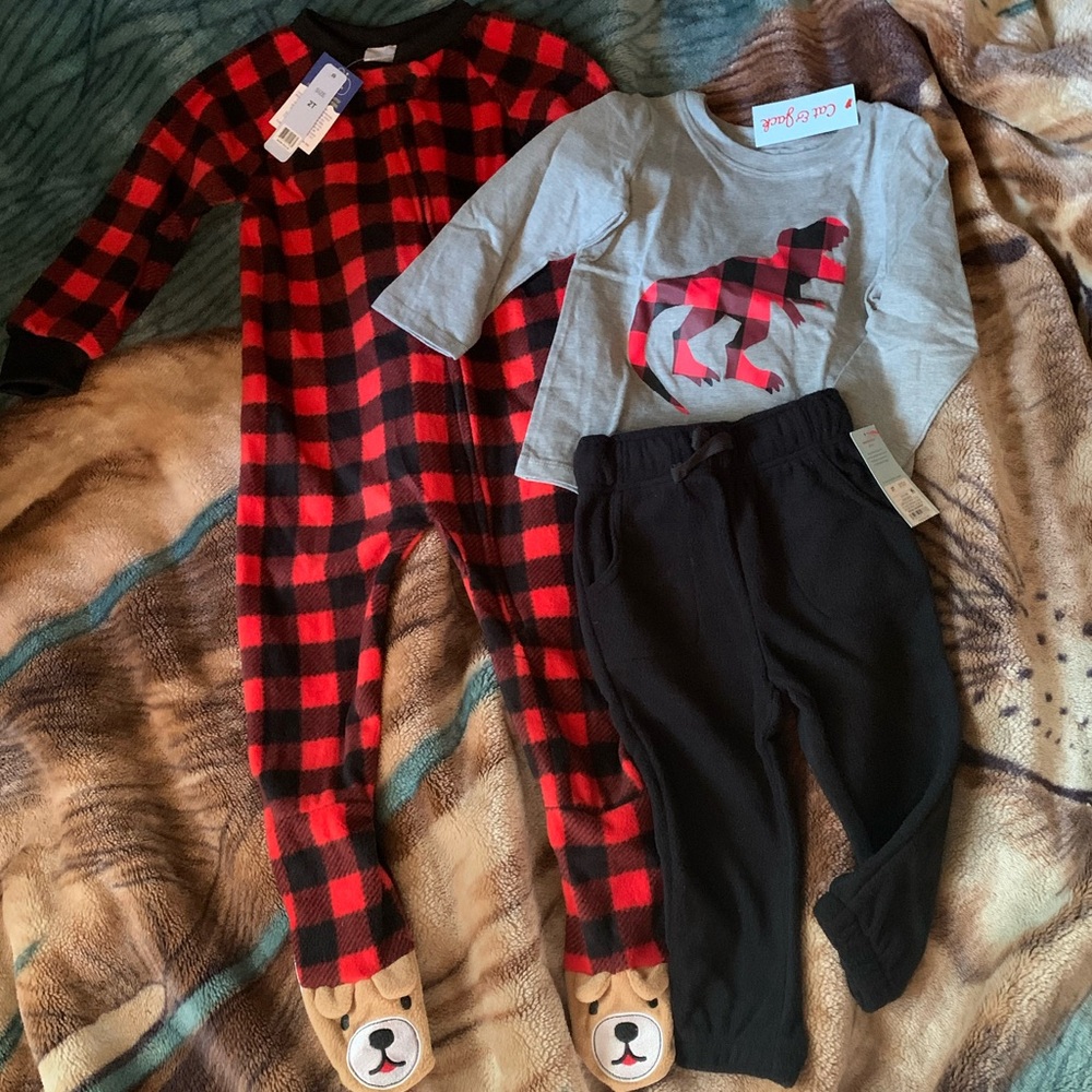 Red and Black Plaid Pajama Set